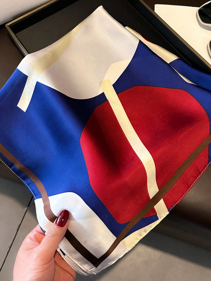Foulard Carré Satiné Femme – Imprimé Vintage Élégant | Léger, Bohème et Confortable