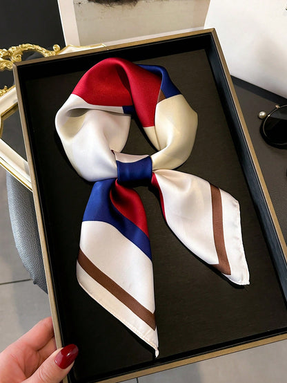 Foulard Carré Satiné Femme – Imprimé Vintage Élégant | Léger, Bohème et Confortable