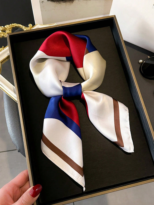 Foulard Carré Satiné Femme – Imprimé Vintage Élégant | Léger, Bohème et Confortable